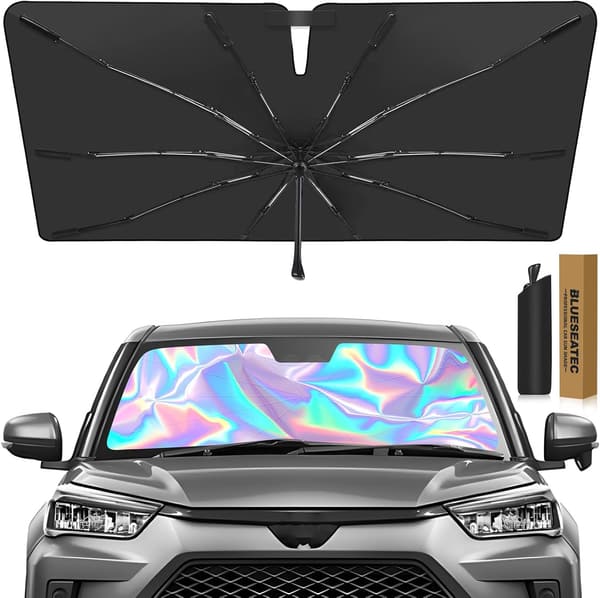 マツダCX-5専用 フロントガラスサンシェード 傘型 UVカット・遮熱 収納袋付き