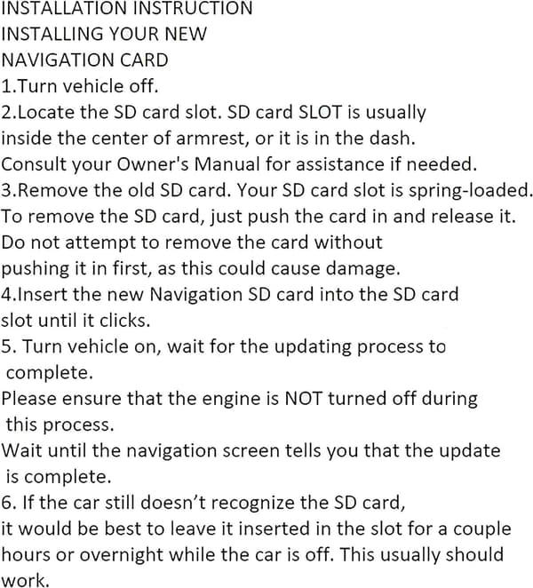 2025年版ナビゲーションカード CX-5/CX-9/CX-30/CX-50 (USA/CAN/MEX対応)