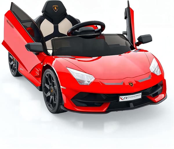 子供用12V電動スポーツカー ランボルギーニ風 バッテリー駆動 コントロール付き サウンド＆LEDヘッドライト付き