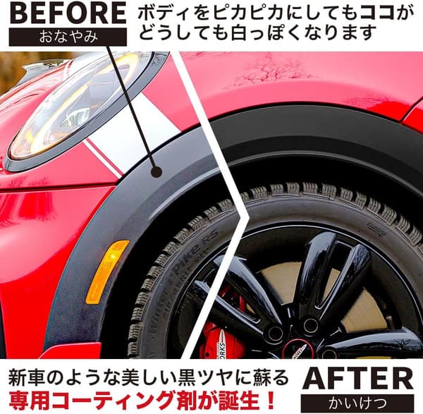 ガラスコーティング 未塗装樹脂用 5年耐久 保護力 ブラックコート【車・バイクの樹脂パーツに】