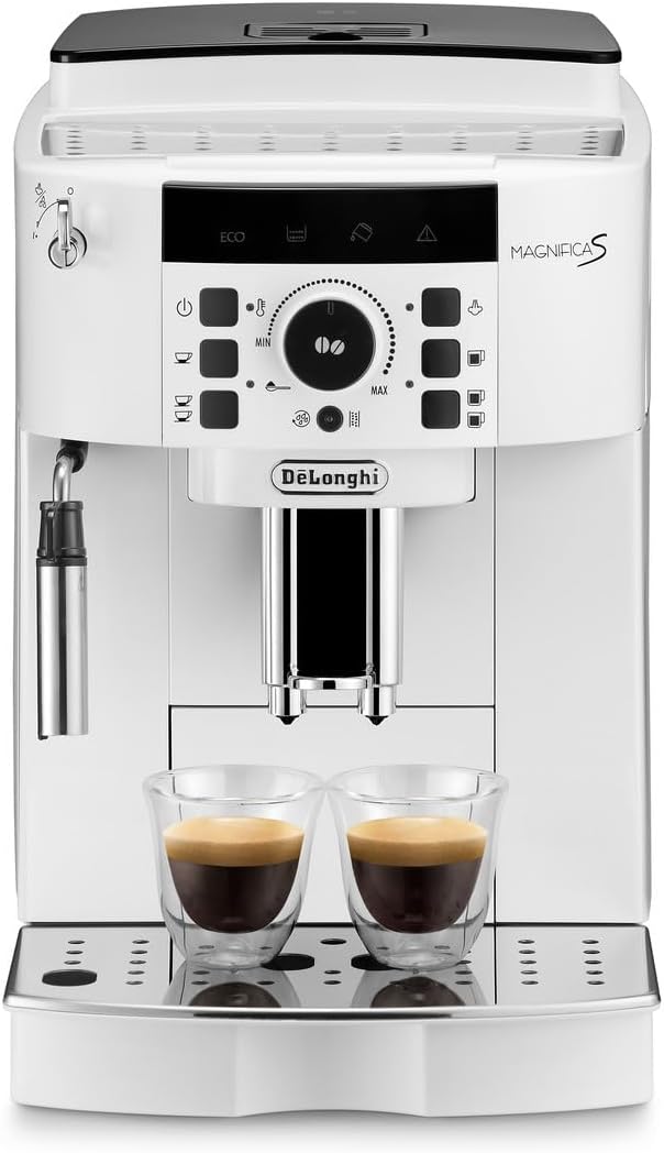 デロンギ マグニフィカS ECAM22112W 全自動コーヒーマシン ホワイト 豆から挽きたてカフェジャポーネ搭載