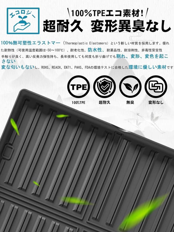 トヨタ ランドクルーザー250 専用 折り畳み式3Dラゲッジマット 防水 TPE素材