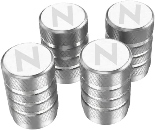ホンダ Nシリーズ 専用設計 アルミ製タイヤバルブキャップ 4個セット（シルバー）