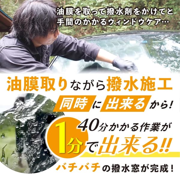 ウロコ退治＆撥水効果の窓ガラス用洗車スプレーセット
