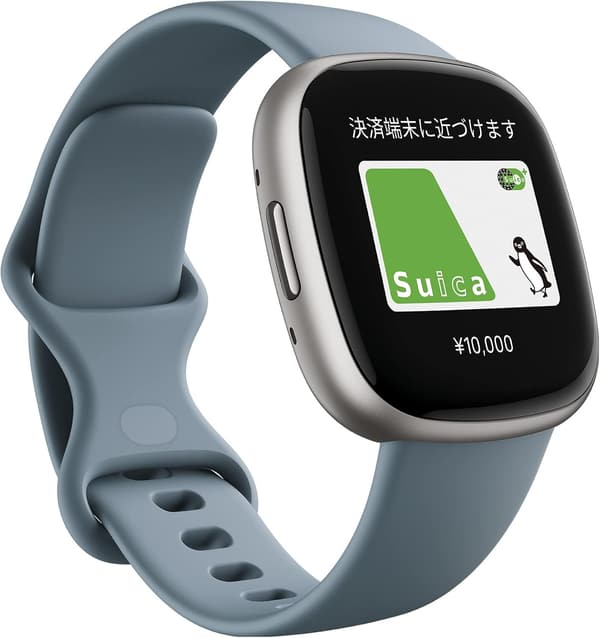 Fitbit Versa 4 スマートウォッチ【Suica対応・ウォーターフォールブルー・6日間バッテリー・Alexa&GPS搭載】