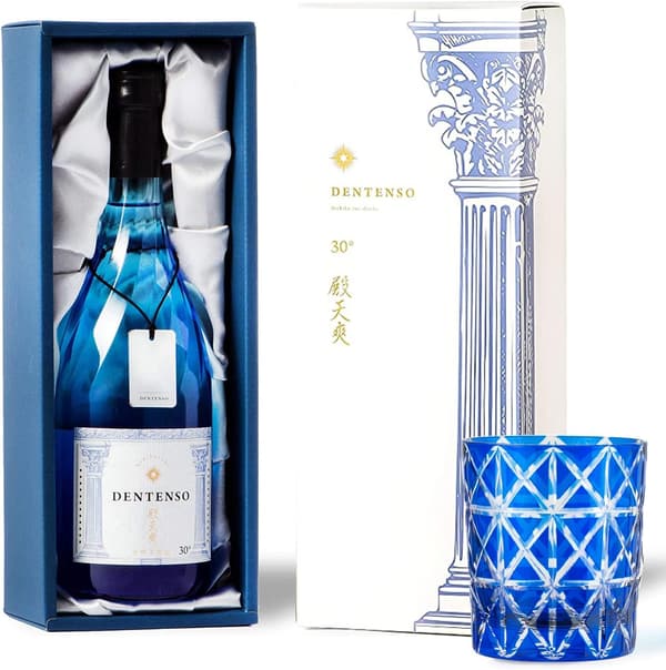 父の日ギフト 本格芋焼酎 殿天爽 720ml 切子グラス・手提袋・化粧箱付