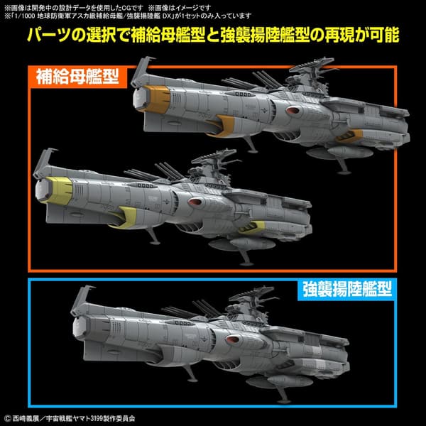 宇宙戦艦ヤマト「ヤマトよ永遠に」アスカ級補給母艦 DX 1/1000スケールプラモデル