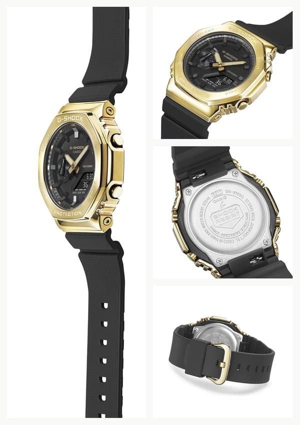 メンズ ブラック メタルカバード 腕時計 G-SHOCK GM-2100G-1A9JF
