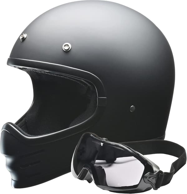 フルフェイスバイクヘルメット マットブラック RUDE フリーサイズ (57-60cm)