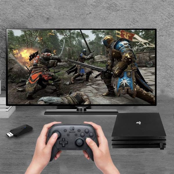 PS5/PS4/Switch/PC用ワイヤレス・有線コントローラー変換アダプター（日本語説明書付き）