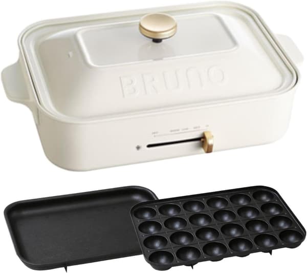 たこ焼きプレートセット付き BRUNO コンパクトホットプレート ホワイト