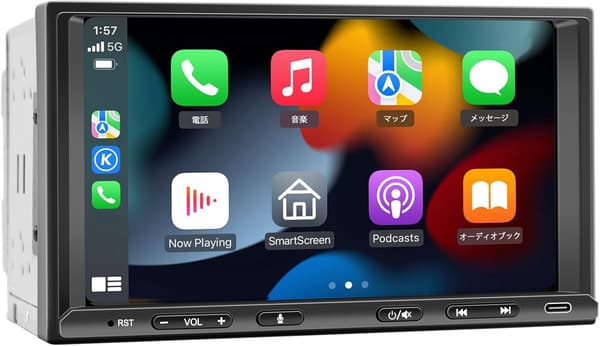 7インチディスプレイオーディオワイヤレスカーナビ CarPlay/Android Auto対応 バックカメラ付き