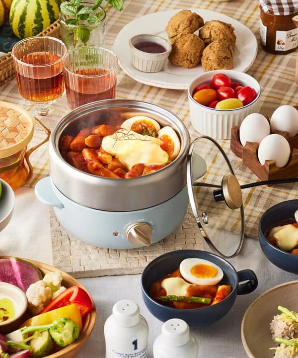 コンパクトマルチグリルポット 一人用 二人用 卓上 ブルーノ ブルー BOE115-BBL