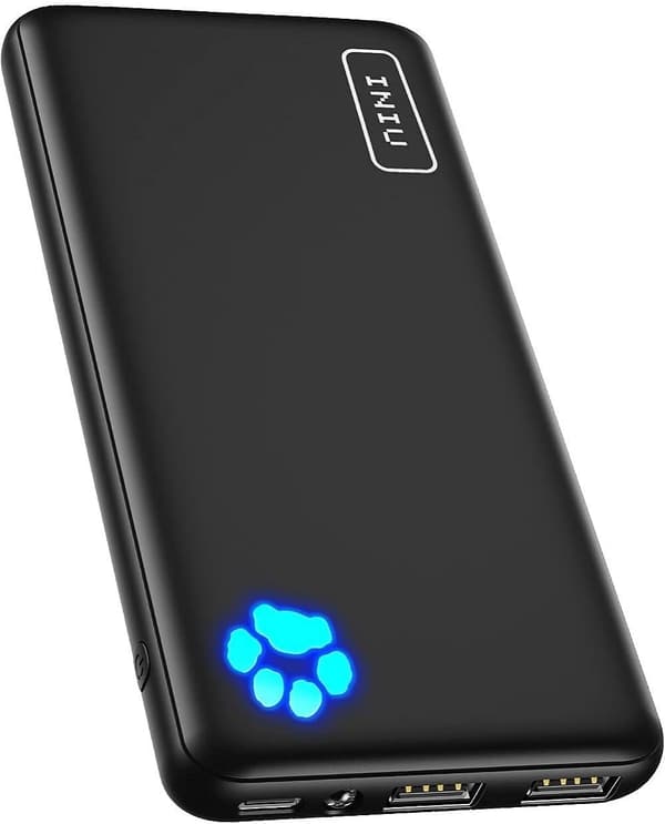 モバイルバッテリー 10000mAh 大容量・軽量・薄型【USB-C入出力×1 & USB-A出力×2】アウトドア/緊急用【ブラック】