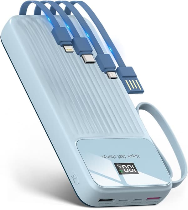 大容量40,000mAhモバイルバッテリー 急速充電対応 Type-C出入力 PSE認証 旅行・アウトドアに最適 (ブルー)