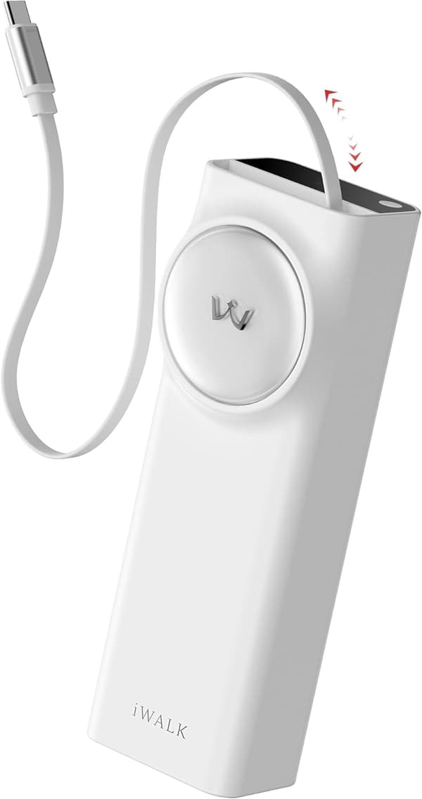 大容量20000mAh iWALKモバイルバッテリー | 自動巻き取り式・PD65W急速充電器・Type-C内蔵【旅行・出張対応】