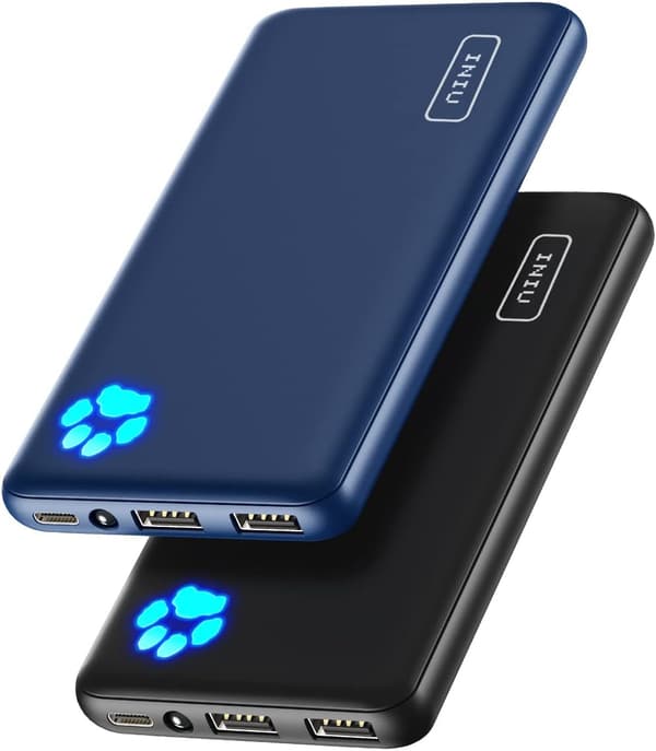 大容量10000mAhモバイルバッテリー2個セット【USB-C入出力×1 & USB-A出力×2】軽量薄型・PSE認証・iPhone/Android対応【ブラック+ブルー】