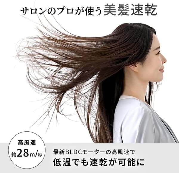 ワンダム ヘアドライヤー 大風量 速乾 プラズマケア 収納袋付き ブラック