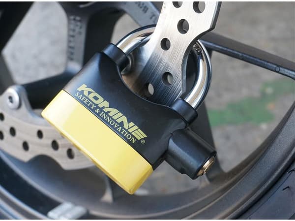 バイク用ピンタンブラーアラームロック ブラック/イエロー