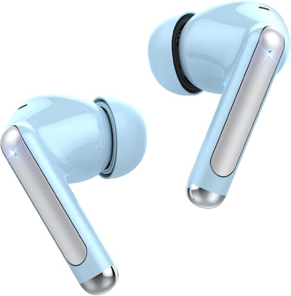 音質重視のBluetooth5.4ワイヤレスイヤホン｜ノイズキャンセリング・35時間再生｜通勤通学・スポーツ用 (ブルー)
