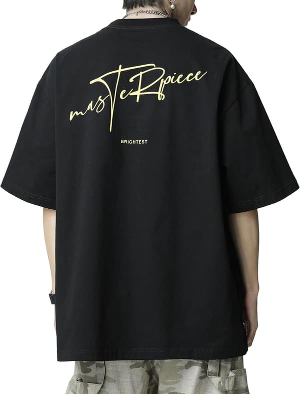 メンズ 半袖 Tシャツ 立体フロックプリント 綿100% 大きいサイズ 春夏用