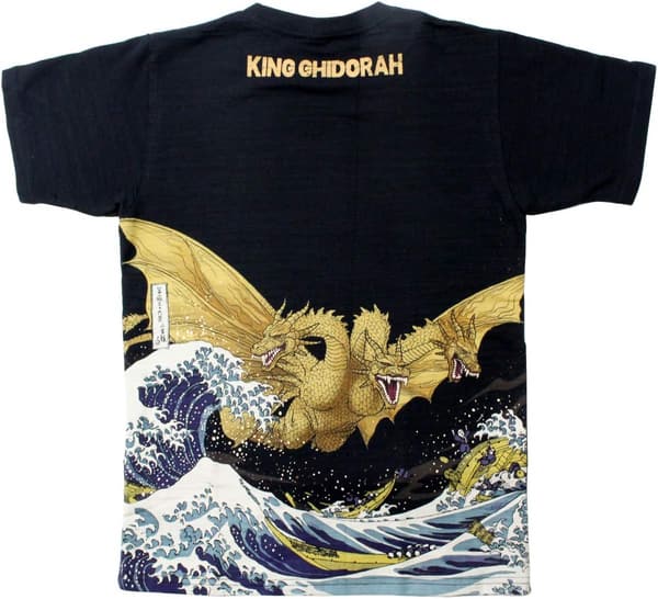 富嶽デザイン 抜染Tシャツ ブラック XXLサイズ (身丈73.5×身巾57cm)