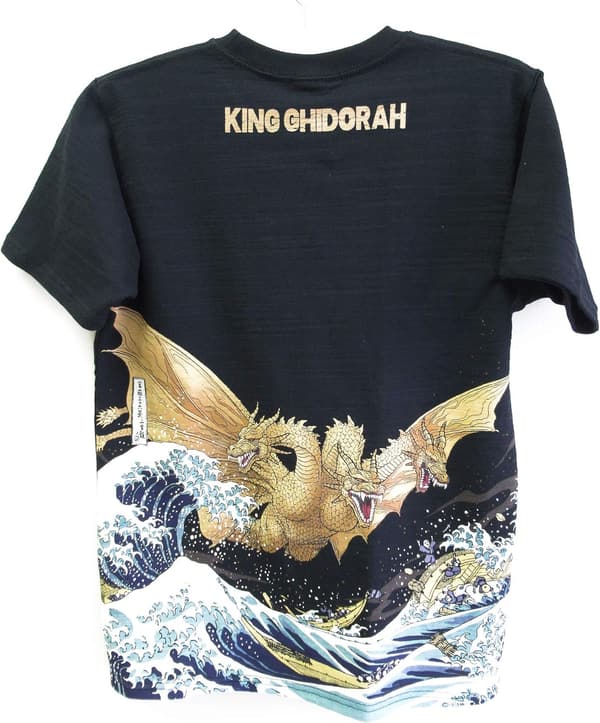 富嶽デザイン 抜染Tシャツ ブラック XXLサイズ (身丈73.5×身巾57cm)