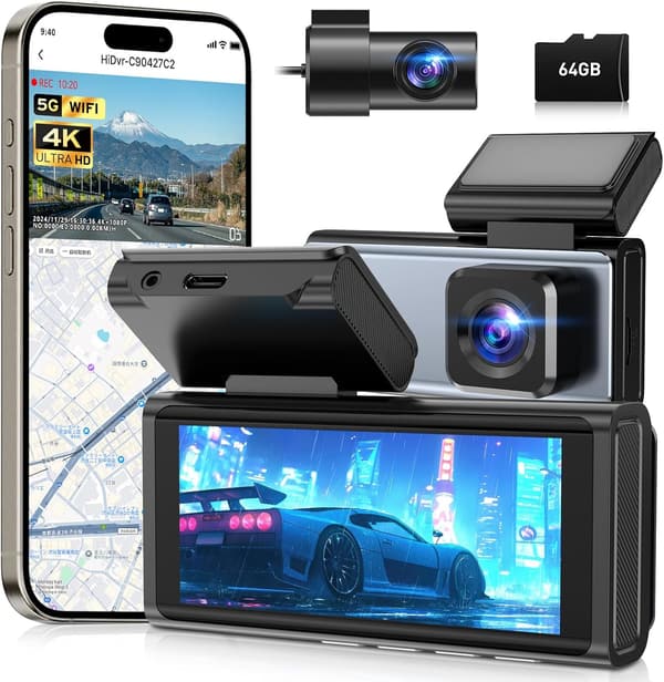 安全を守るミラー型小型ドライブレコーダー 前後カメラ 4K GPS搭載 2025新開発 AI・ADAS機能 WiFi接続