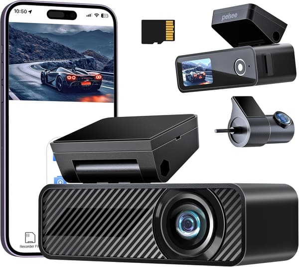 4K UHD 前後カメラ ドライブレコーダー Gセンサー搭載 駐車監視機能 64GBカード付属