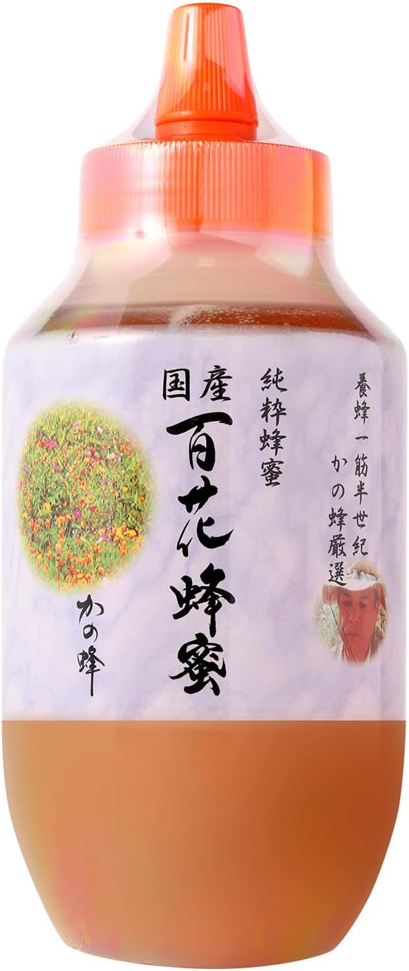 国産完熟百花蜂蜜 1000g（とんがり容器）【かの蜂】