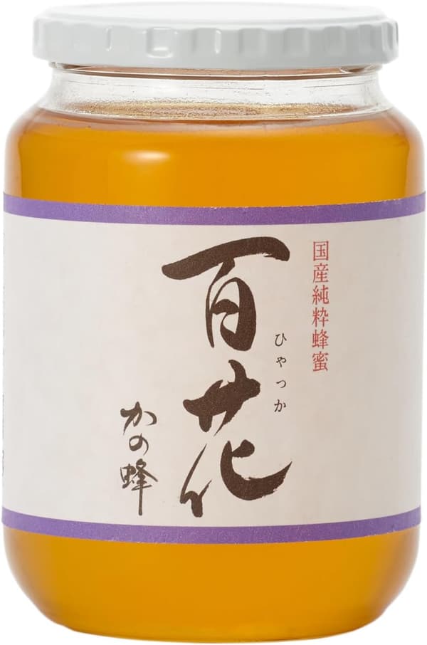 国産完熟百花蜂蜜 1000g【かの蜂】純粋蜂蜜瓶