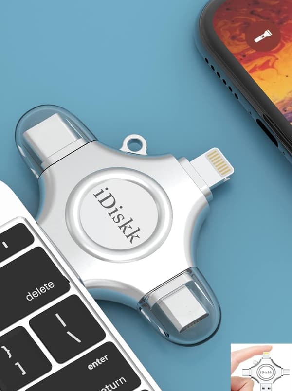 iPhone15対応 1TB USBメモリ 【Apple MFi認証】 4in1 Lightning/USB/Type-C/Microコネクタ 外部ストレージ
