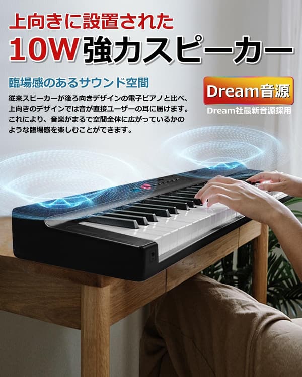 【携帯型・軽量】Longeye 充電式88鍵盤電子ピアノ FOLD PRO II - 本格MIDIポート・ペダル付属・128音色・専用ケース・日本語説明書付き