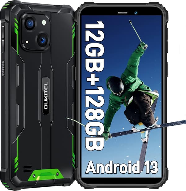 OUKITEL WP32 タフネススマホ 12GB RAM 128GB ROM 6300mAhバッテリー IP68防水防塵 6インチHD+ 20MPデュアルカメラ