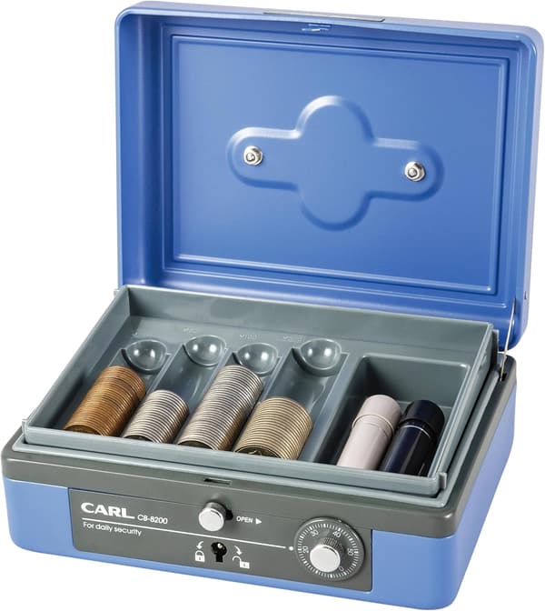 小型キャッシュボックス A6 ブルー【カール事務器】