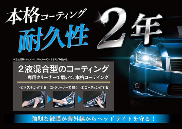 ヘッドライトコートNEO スマートシャイン - 強力黄ばみ除去・UVカットポリマー配合