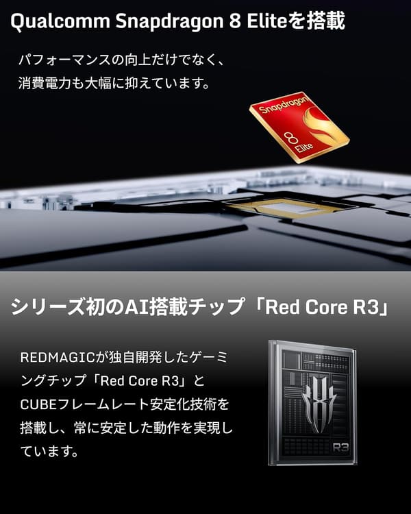 REDMAGIC 10 Pro【日本正規代理店】Snapdragon 8 Elite搭載 6.85インチゲーミングスマホ SIMフリー 144Hz 5G対応 80W急速充電