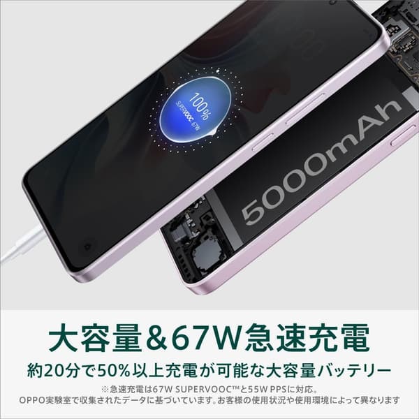 OPPO Reno 11 A 5G スマートフォン - 6.7インチ有機EL, 6400万画素, 120Hz, おサイフケータイ, 8GB RAM, 128GB ROM