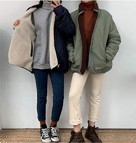 秋冬カジュアル レディース リバーシブルボアブルゾン 防寒 もこもこ アウター