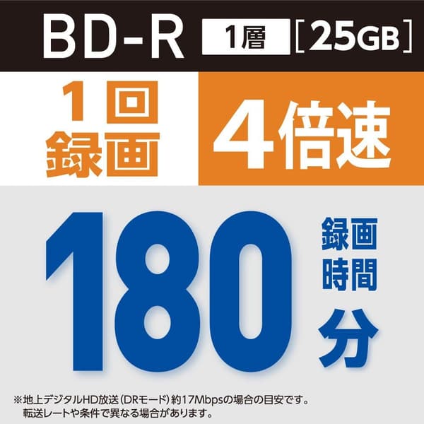ブルーレイディスク BD-R 25GB 20枚 ホワイトプリンタブル 片面1層 1-4倍速