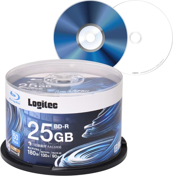 ロジテック 25GB BD-R ブルーレイディスク 50枚入り スピンドルケース
