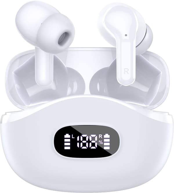 最新Bluetooth5.4ワイヤレスイヤホン ENC通話対応 IPX7防水 60時間再生 HIFI音質 Type-C急速充電