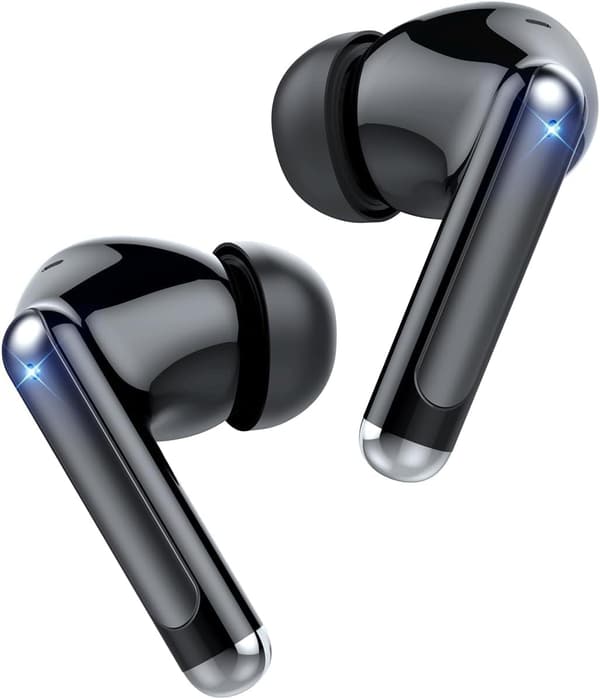 Bluetooth5.4ワイヤレスイヤホン ENCノイズキャンセリング Hi-Fi音質 35時間再生 Matte Black