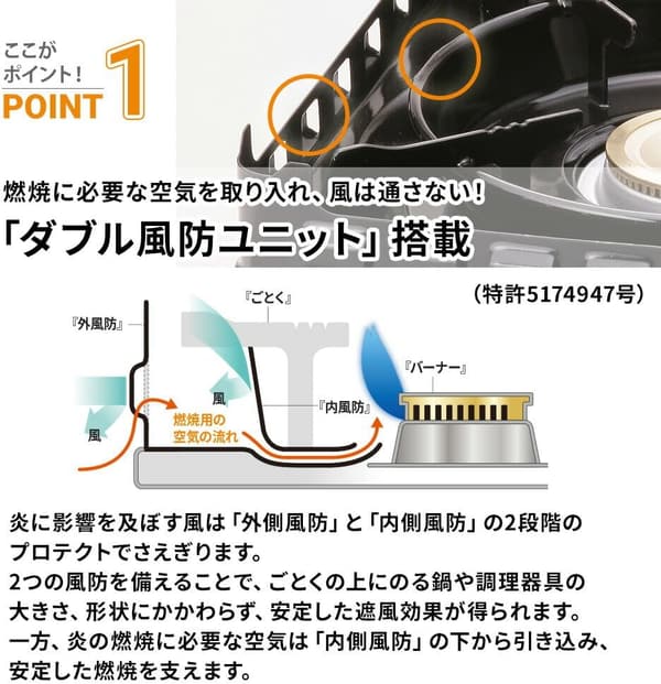 イワタニ カセットコンロ 風まるIII CB-KZ-3 セット（カセットガス×3本、お掃除シート付） オレンジ