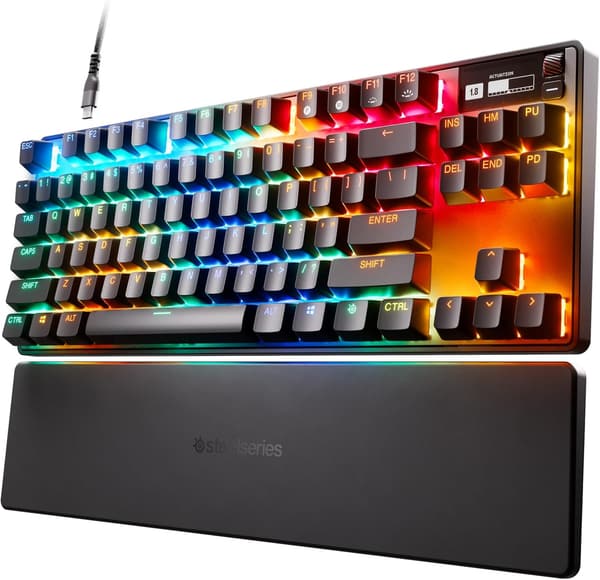 SteelSeries Apex Pro TKL USB メカニカルゲーミングキーボード - 有機ELディスプレイ搭載、RGBバックライト、コンパクト設計