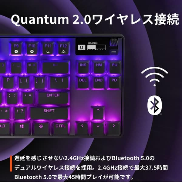 無線ゲーミングキーボード SteelSeries Apex Pro TKL WL 英語配列 有機ELディスプレイ搭載 OmniPointスイッチ