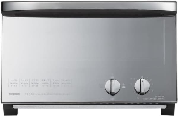 ツインバード 1200W オーブントースター 4枚焼き タイマー付き ブラック TS-D047B