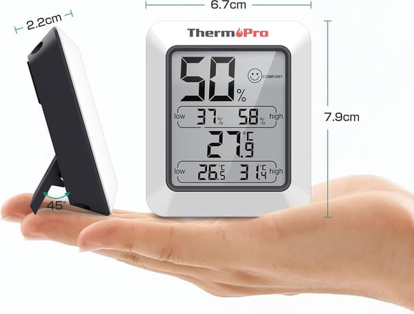 デジタル温湿度計 TP50 - 高精度・コンパクト・マグネット付き・梅雨対策