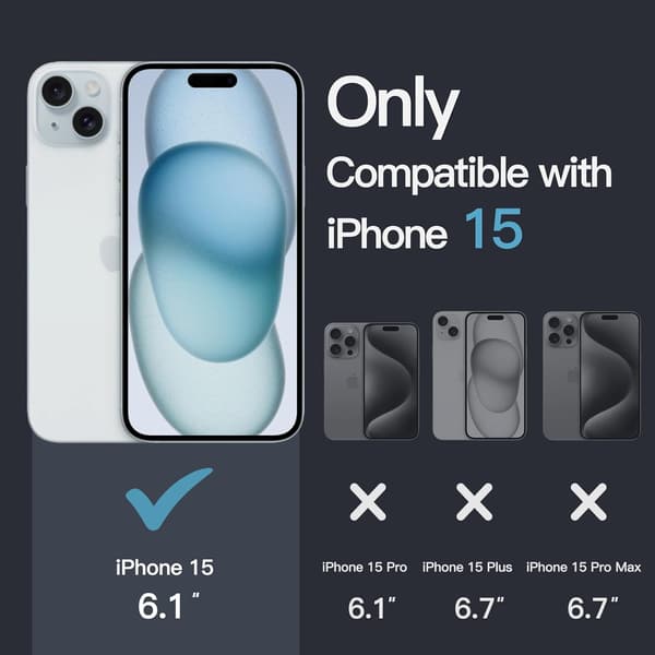iPhone 15 6.1インチ用黄ばみなし衝撃吸収クリアバックケース