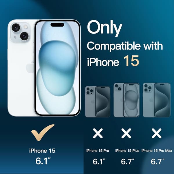 iPhone 15 6.1インチ用 耐衝撃クリアケース 5点セット（強化ガラスフィルム2枚+カメラレンズフィルム2枚）